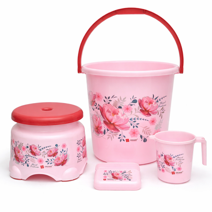 FLORAL BATHROOM SET 4 PCS