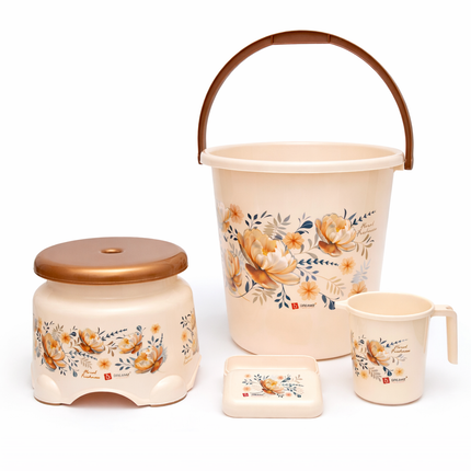 FLORAL BATHROOM SET 4 PCS