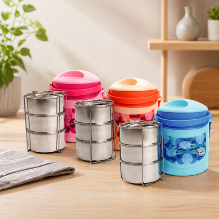 TRENDY Insulated Inner Steel 3 PCS Lunch Box