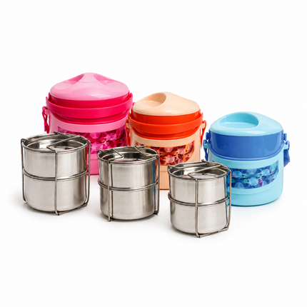 TRENDY Insulated Inner Steel 2 PCS Lunch Box