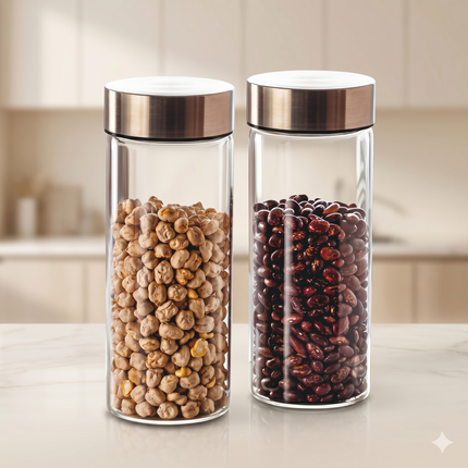 STELEX Borosilicate Glassware Canister With ss Lid - 800