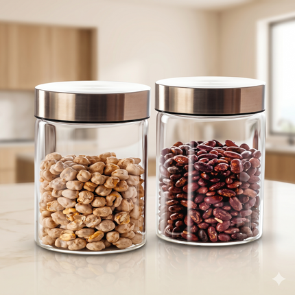 STELEX Borosilicate Glassware Canister With ss Lid - 850