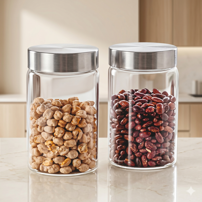 STELEX Borosilicate Glassware Canister With ss Lid - 1200